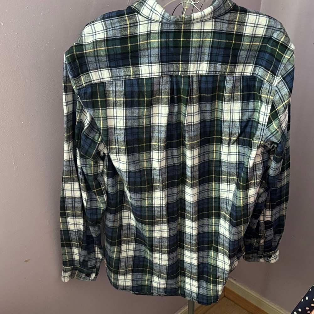 New L.L. Bean Men’s Navy, Green & White Plaid Button-Down Shirt Sz M Reg - Picture 4 of 7